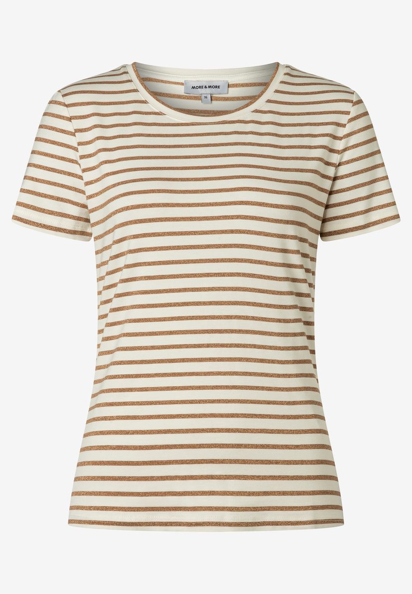 Gestreiftes T-Shirt mit Metallic-Faden