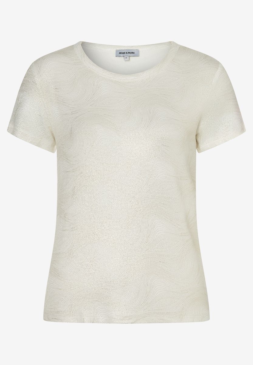 Glitzerndes strukturiertes Kurzarm-T-Shirt