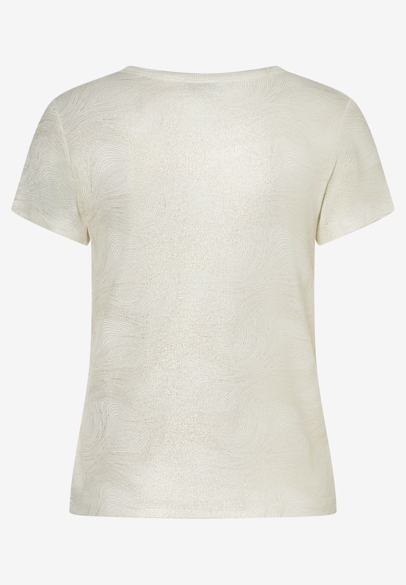 Glitzerndes strukturiertes Kurzarm-T-Shirt
