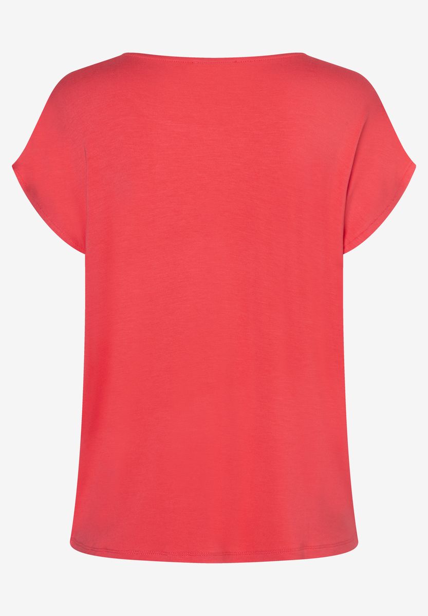 Shirt mit Satinfront und Rundhalsausschnitt