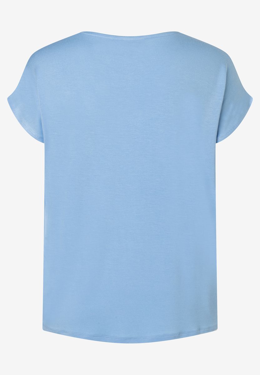 Shirt mit Satinfront und Rundhalsausschnitt