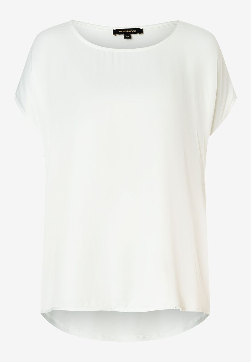 Shirt mit Satinfront und Rundhalsausschnitt