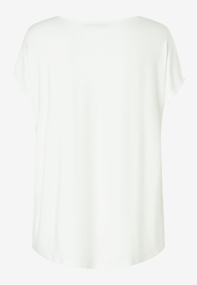 Shirt mit Satinfront und Rundhalsausschnitt