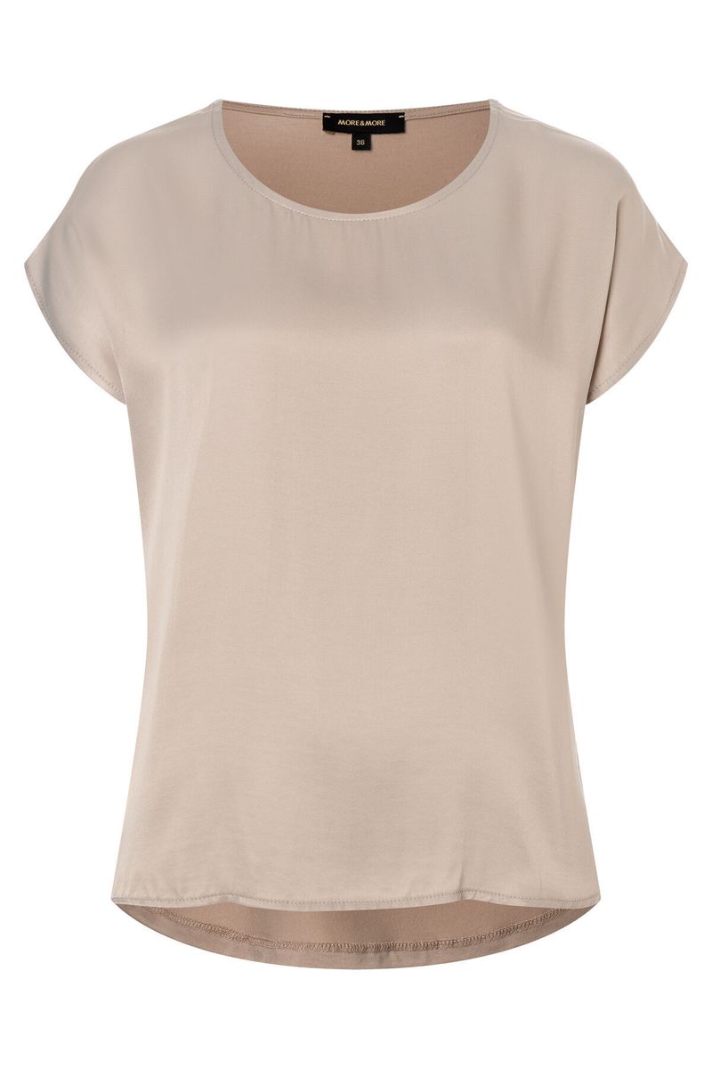 Shirt mit Satinfront und Rundhalsausschnitt