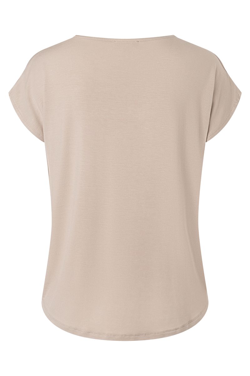 Shirt mit Satinfront und Rundhalsausschnitt