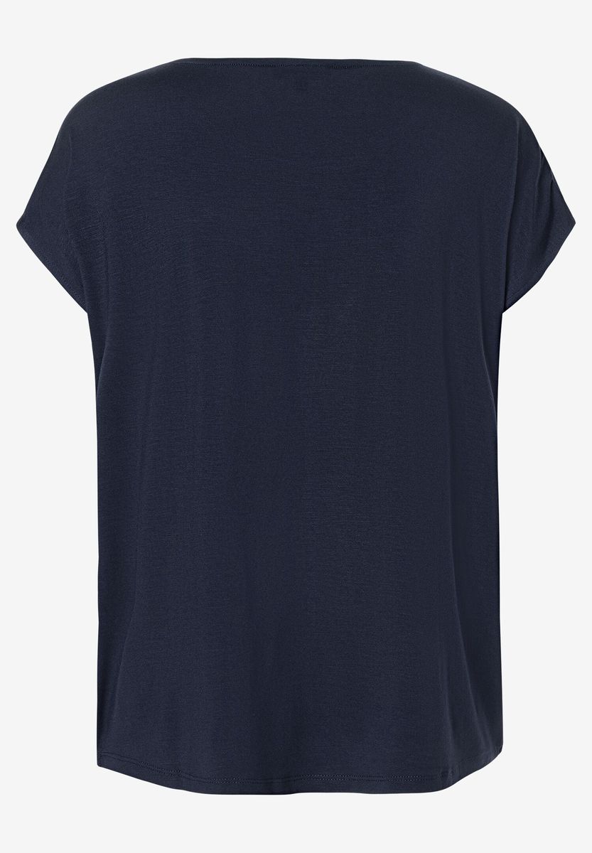 Shirt mit Satinfront und Rundhalsausschnitt