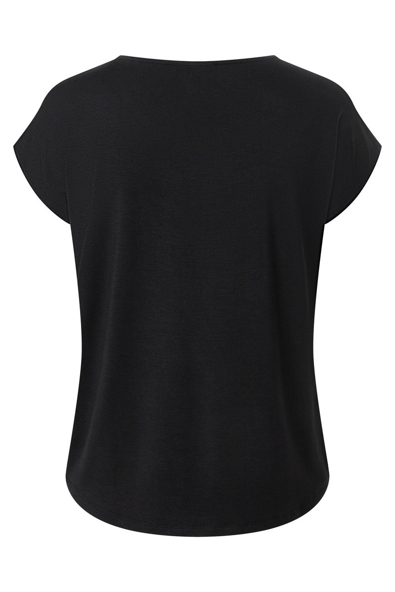 Shirt mit Satinfront und Rundhalsausschnitt
