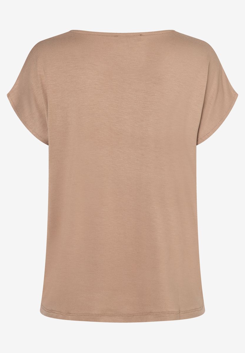 Shirt mit Satinfront und Rundhalsausschnitt