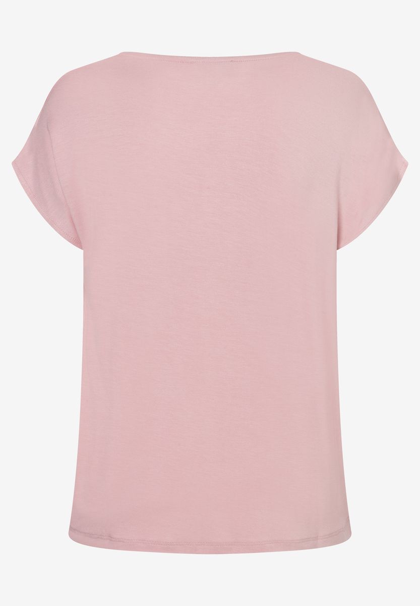 Shirt mit Satinfront und Rundhalsausschnitt