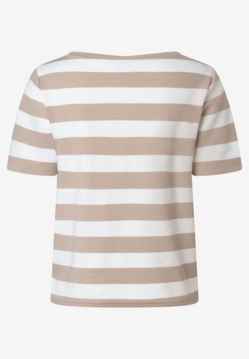 Braun und Weiß gestreiftes T-Shirt