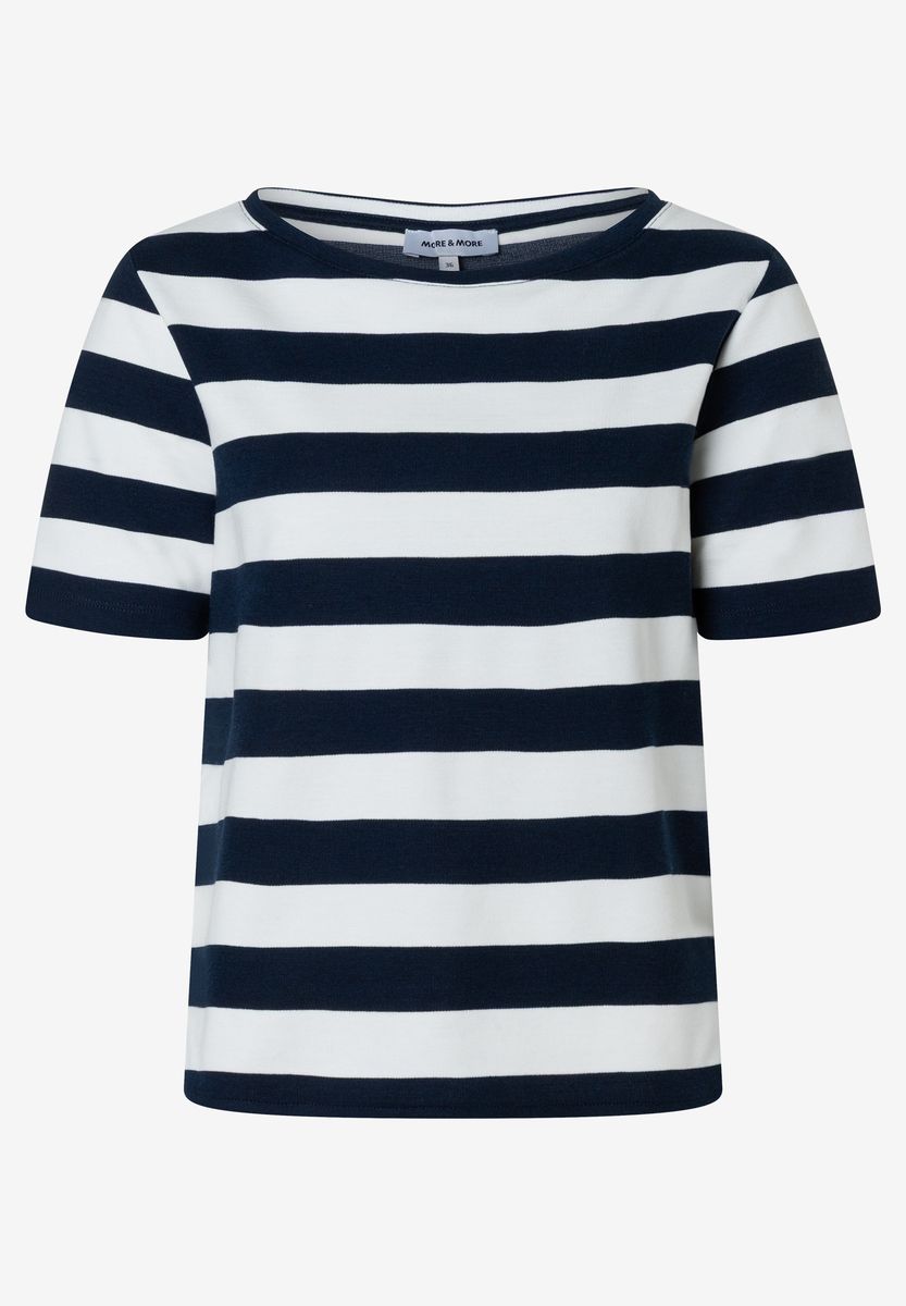 Braun und Weiß gestreiftes T-Shirt