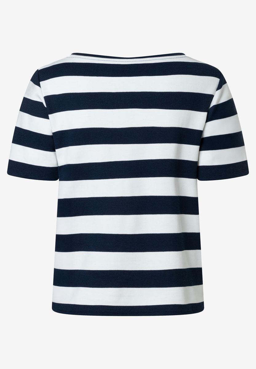 Braun und Weiß gestreiftes T-Shirt