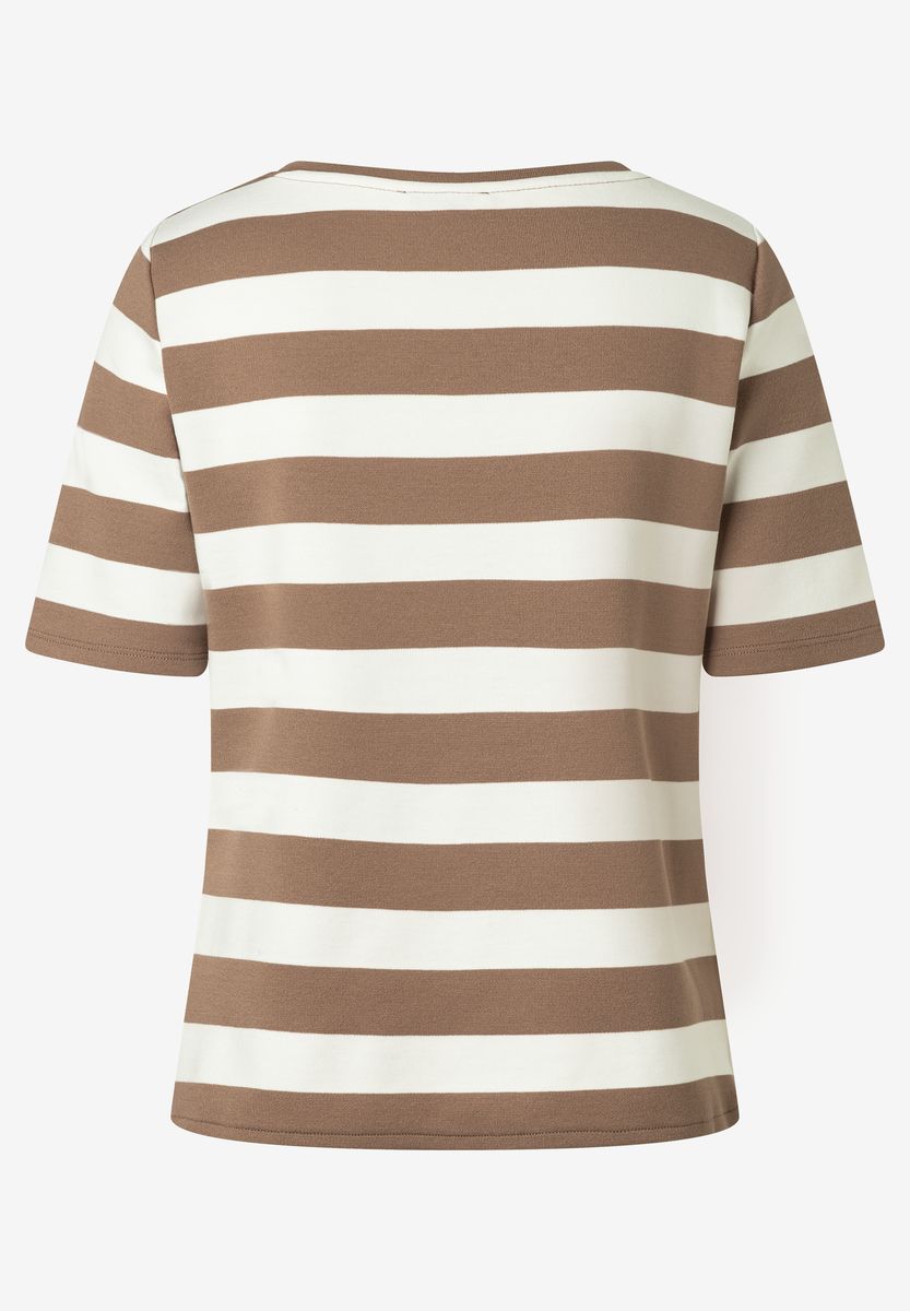 Braun und Weiß gestreiftes T-Shirt