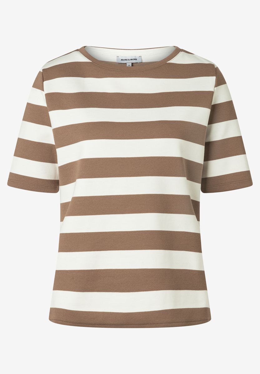 Braun und Weiß gestreiftes T-Shirt