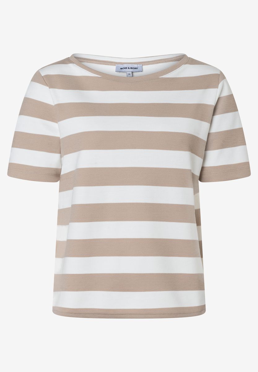 Braun und Weiß gestreiftes T-Shirt