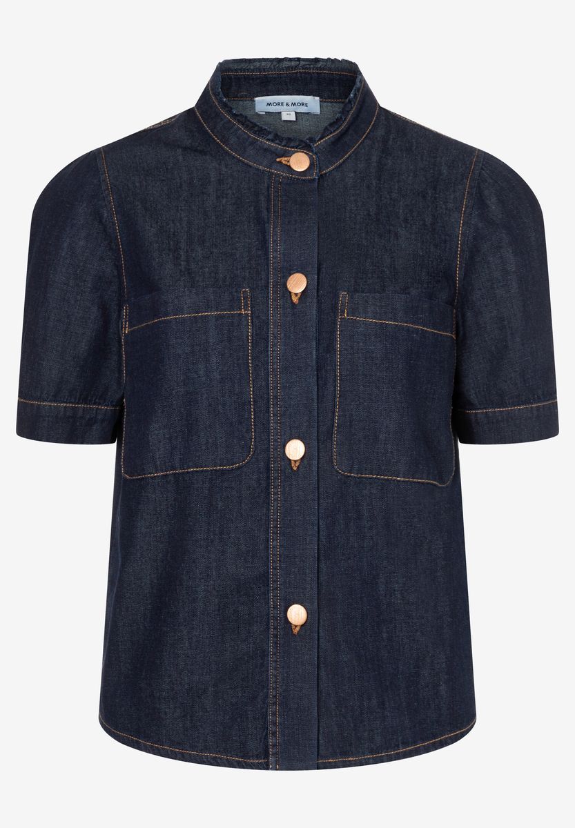 Jeansbluse mit Knöpfen und Taschen