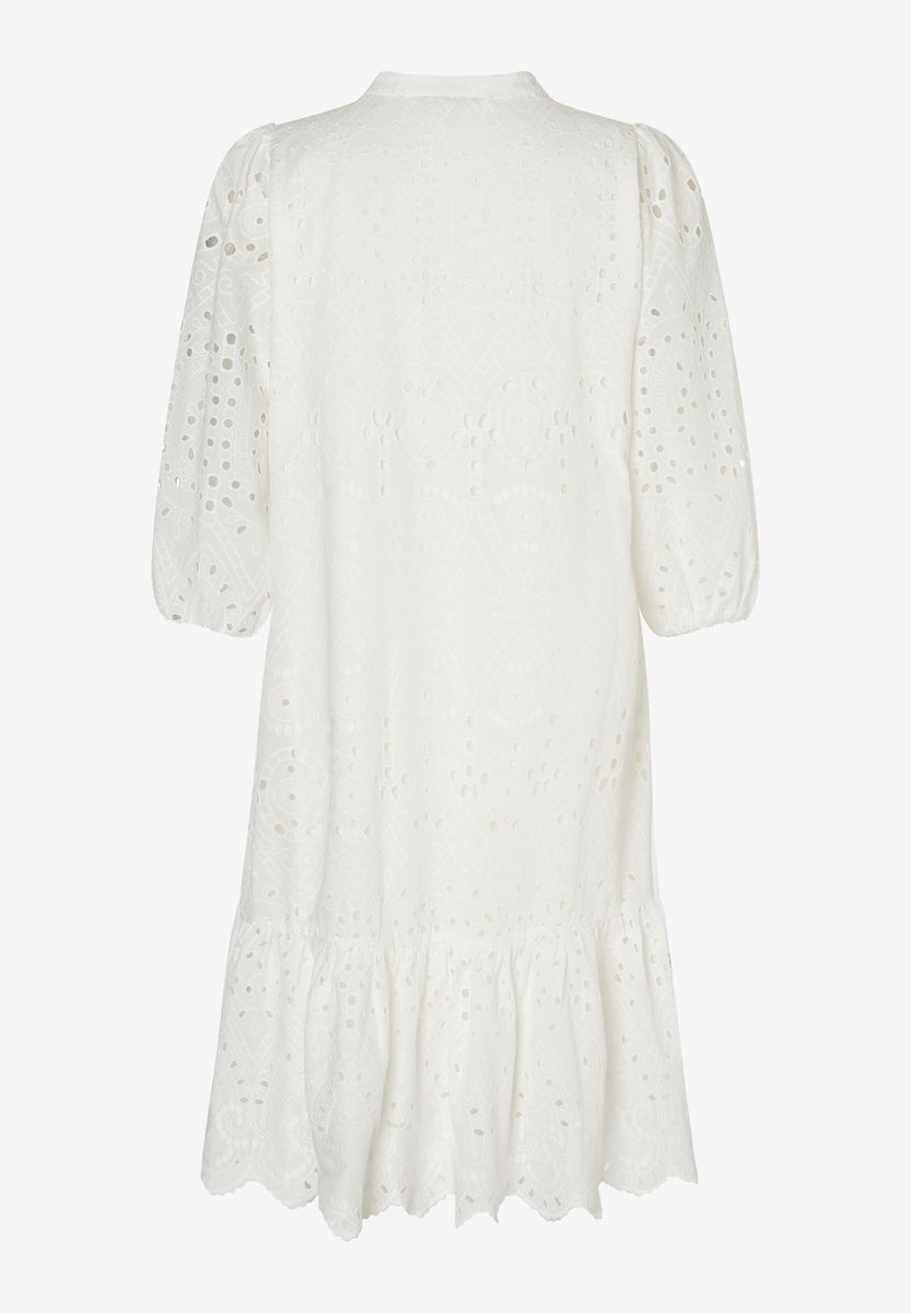 Broderie Anglaise Stufen-Midikleid