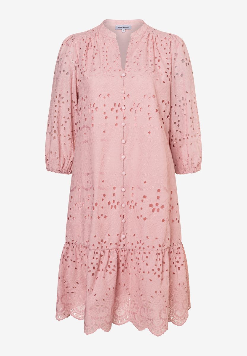Broderie Anglaise Stufen-Midikleid