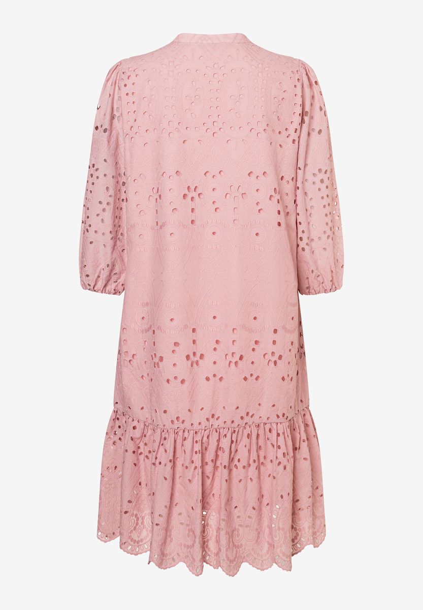 Broderie Anglaise Stufen-Midikleid