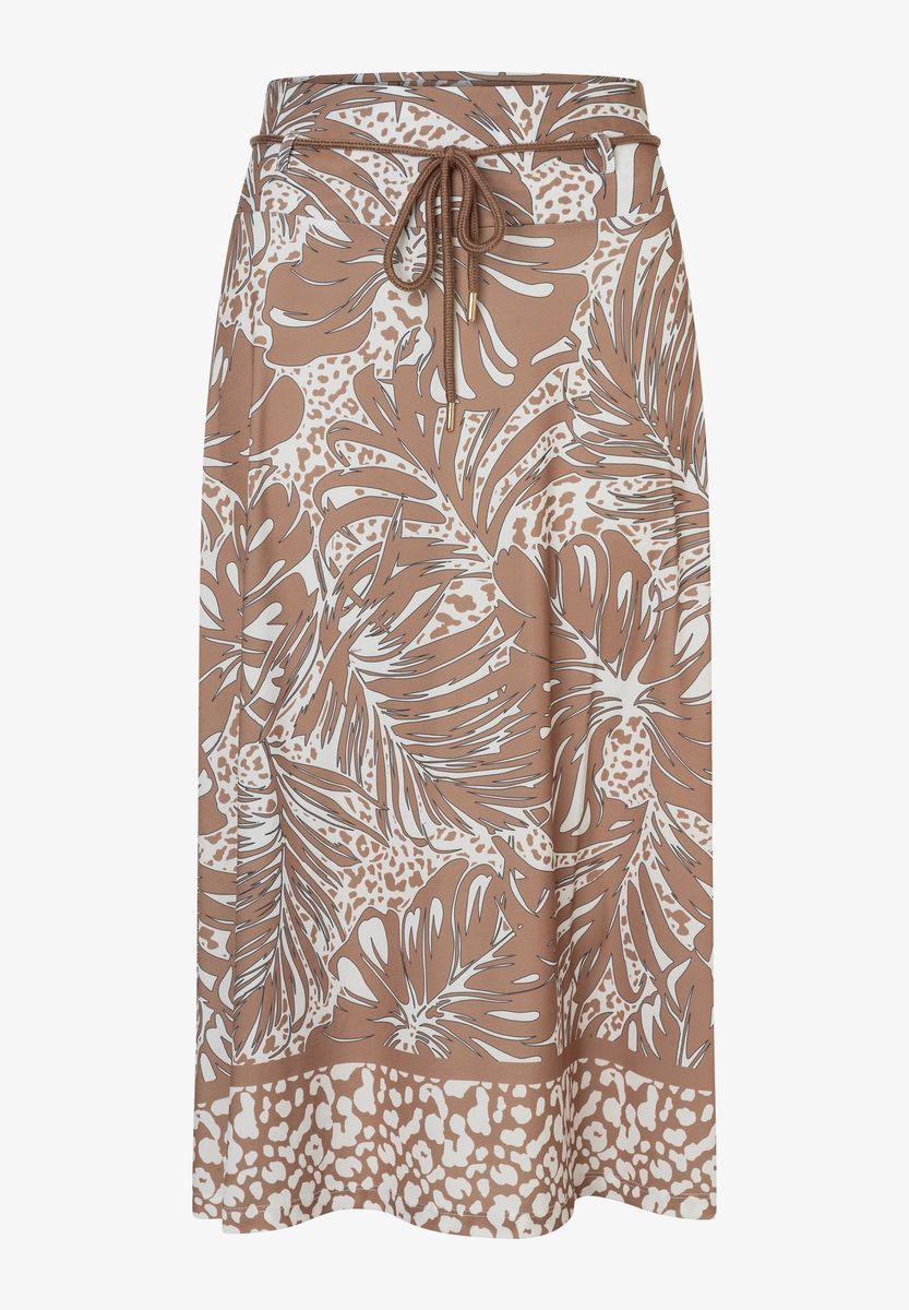 Jersey-Midirock mit Blätterprint