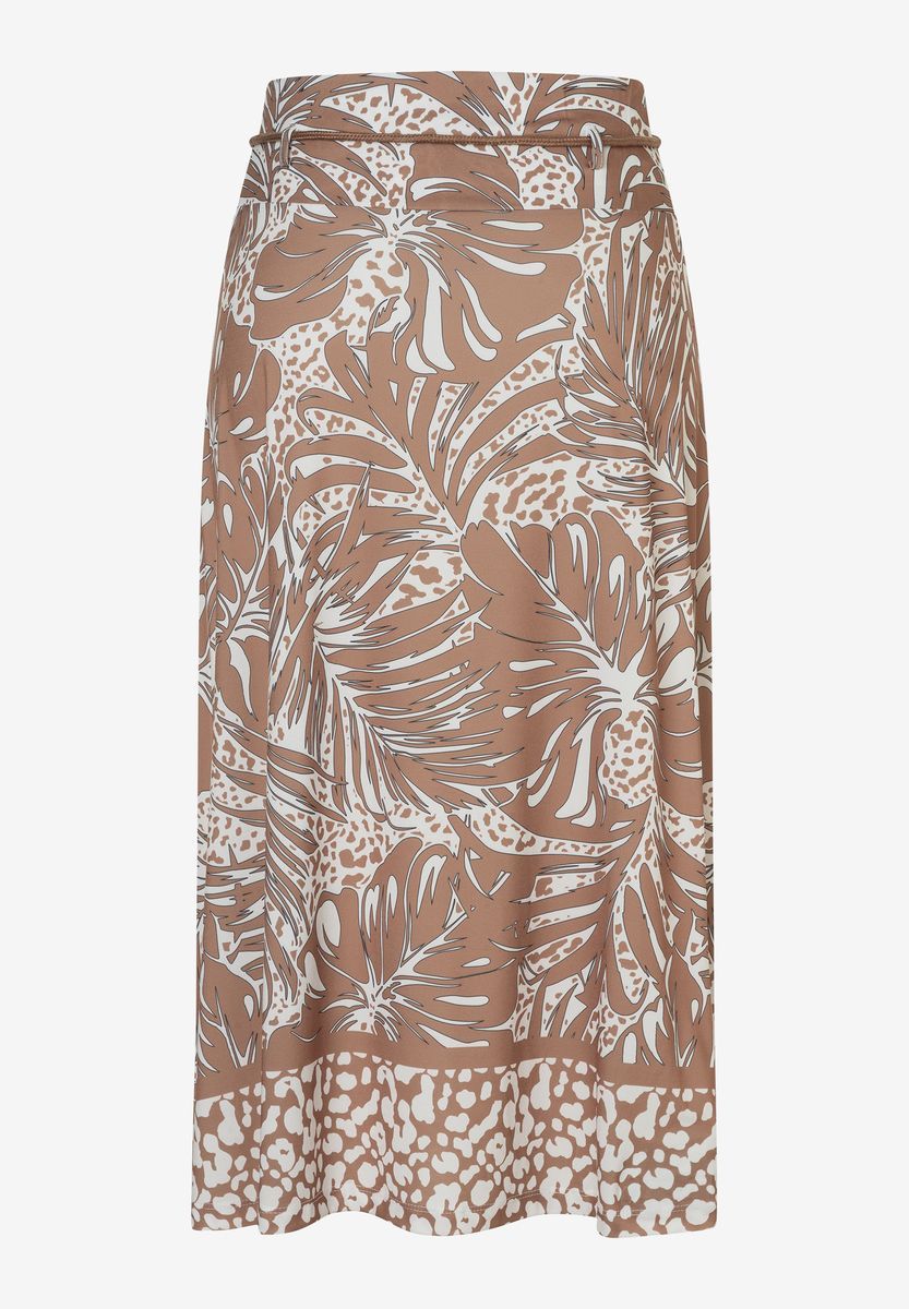Jersey-Midirock mit Blätterprint