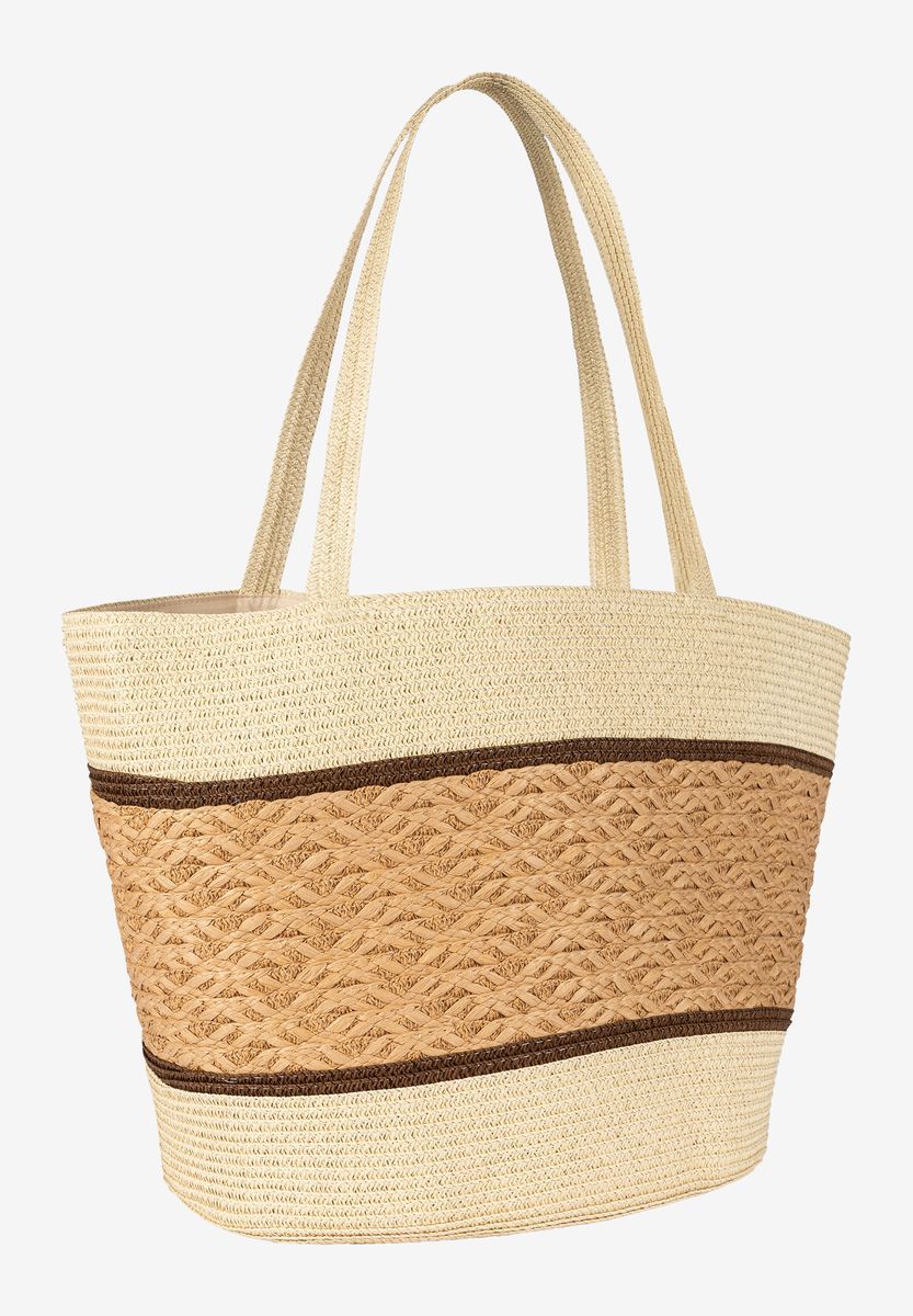 Gewebte Stroh Shopper Tragetasche