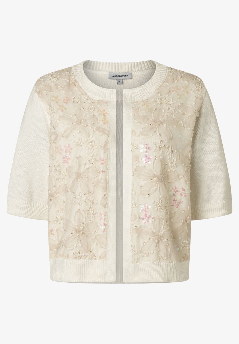 Cardigan mit floralen Applikationen