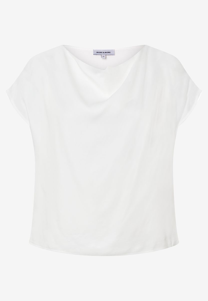 Elegante Satinbluse mit Wasserfallausschnitt