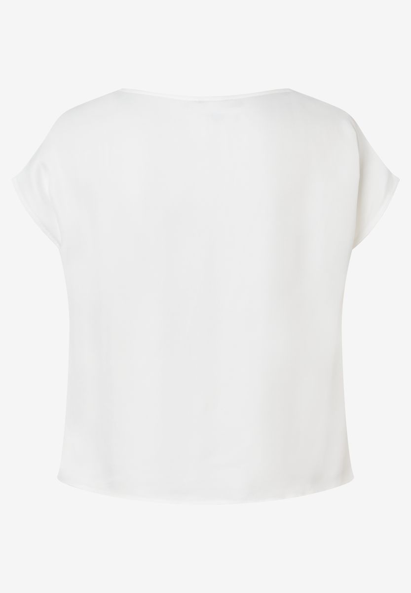 Elegante Satinbluse mit Wasserfallausschnitt