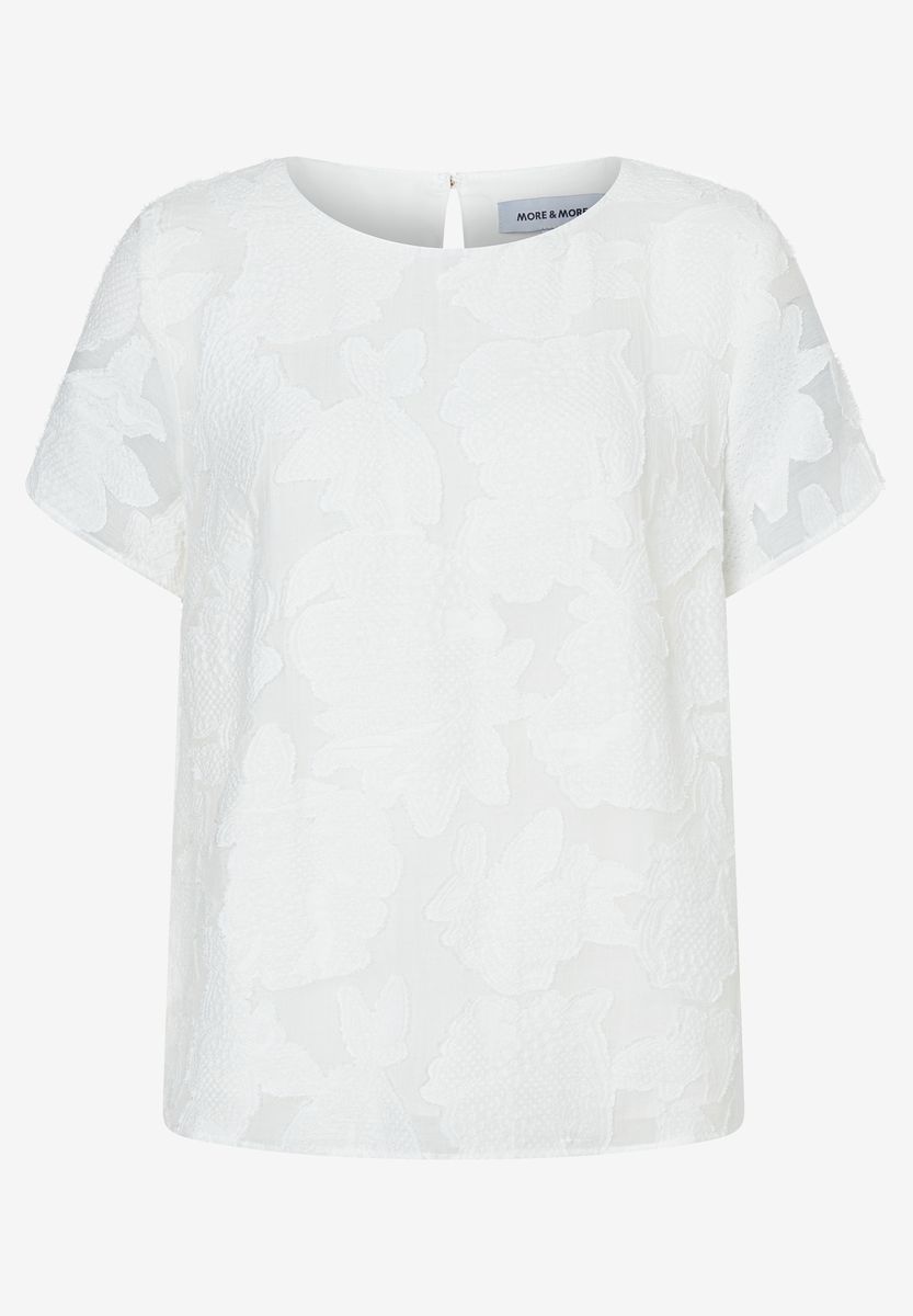 Kurzarmbluse mit floraler Textur