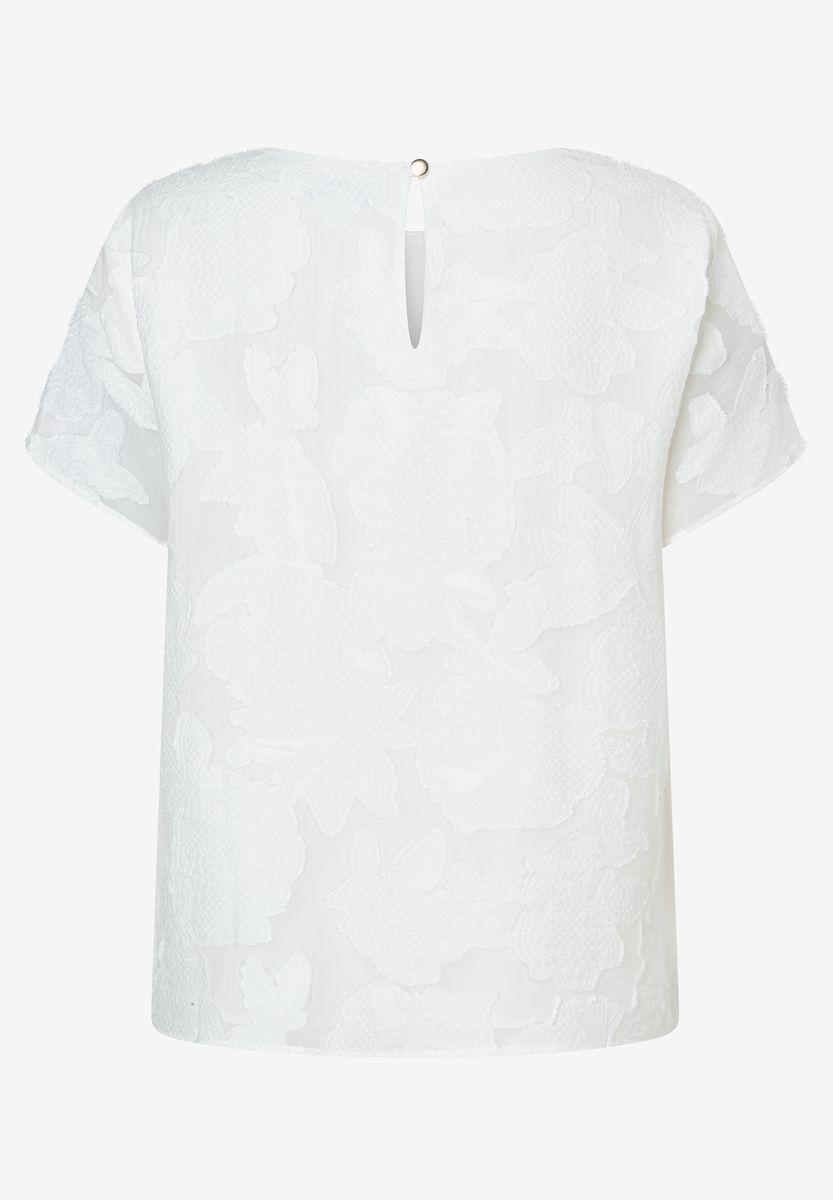 Kurzarmbluse mit floraler Textur