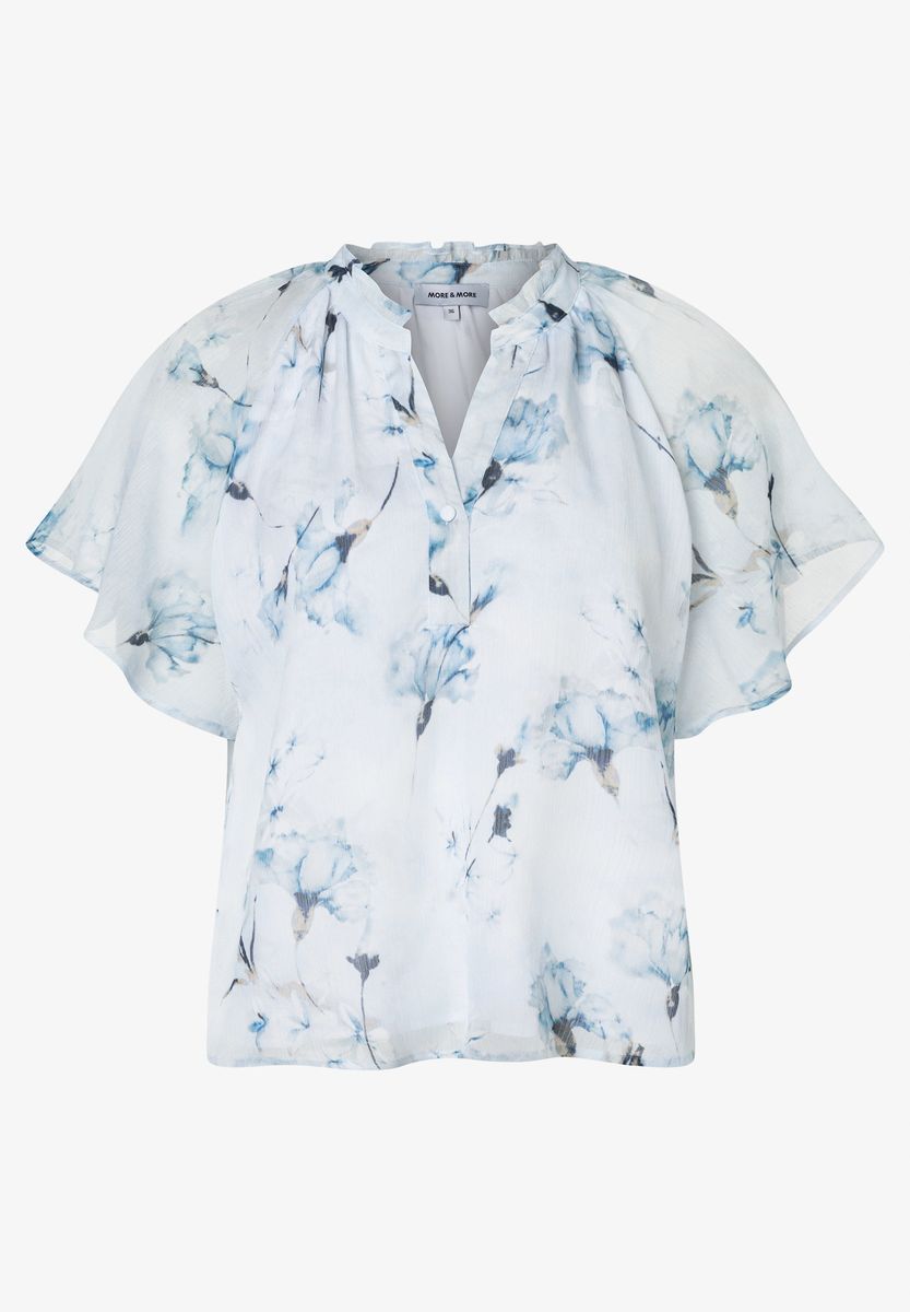 Chiffonbluse mit Blumenmuster und Rüschen