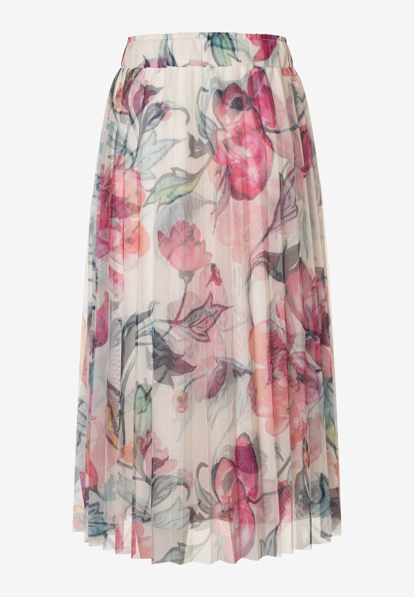 Plissee Meshrock mit Blumenmuster