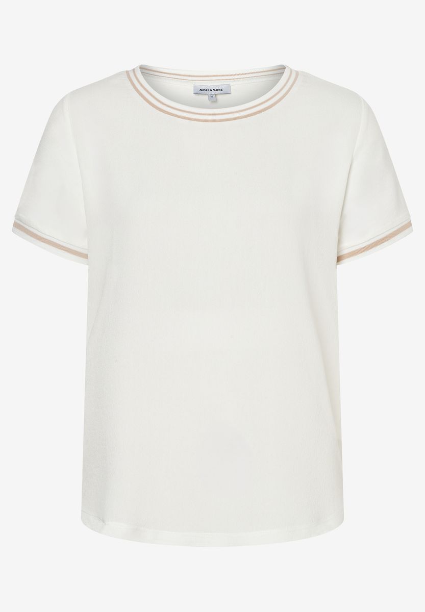 Lässiges Frottee-T-Shirt mit Streifenbesatz