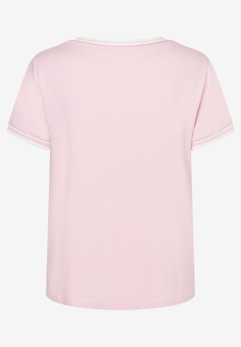 Lässiges Frottee-T-Shirt mit Streifenbesatz