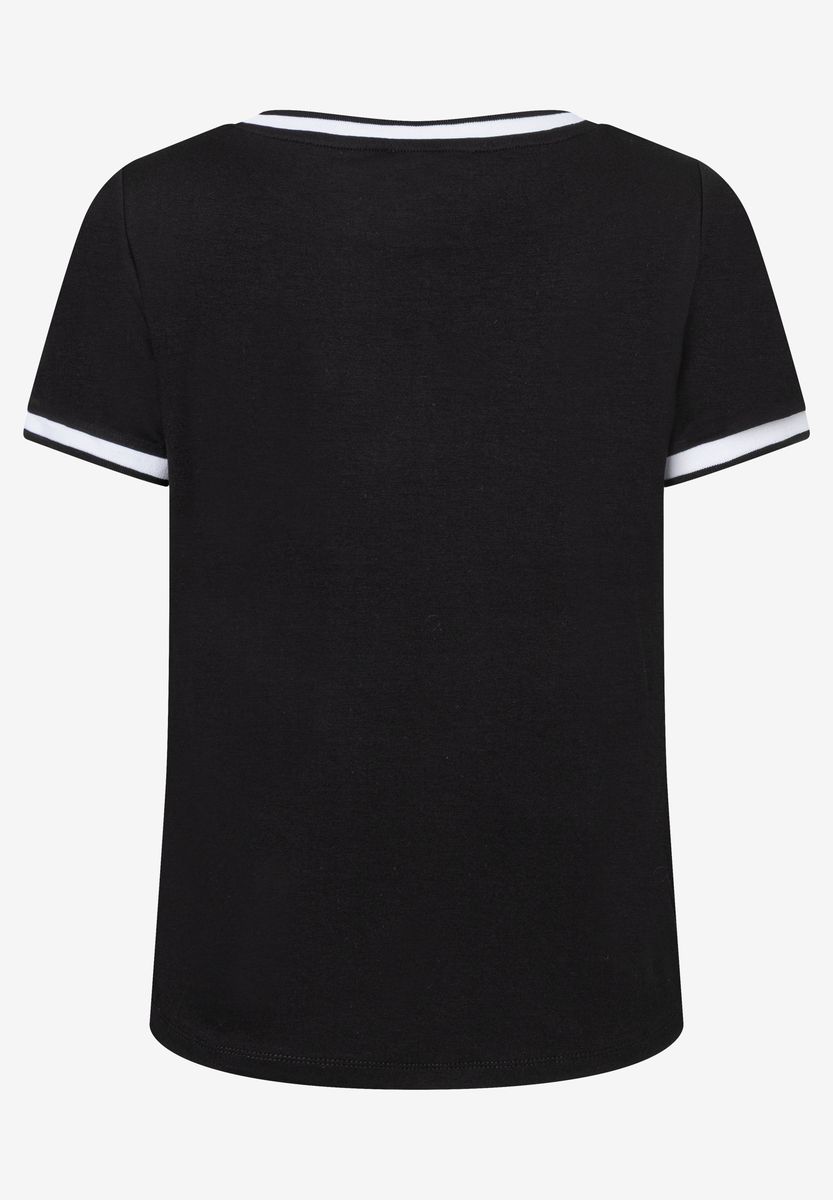 Lässiges Frottee-T-Shirt mit Streifenbesatz