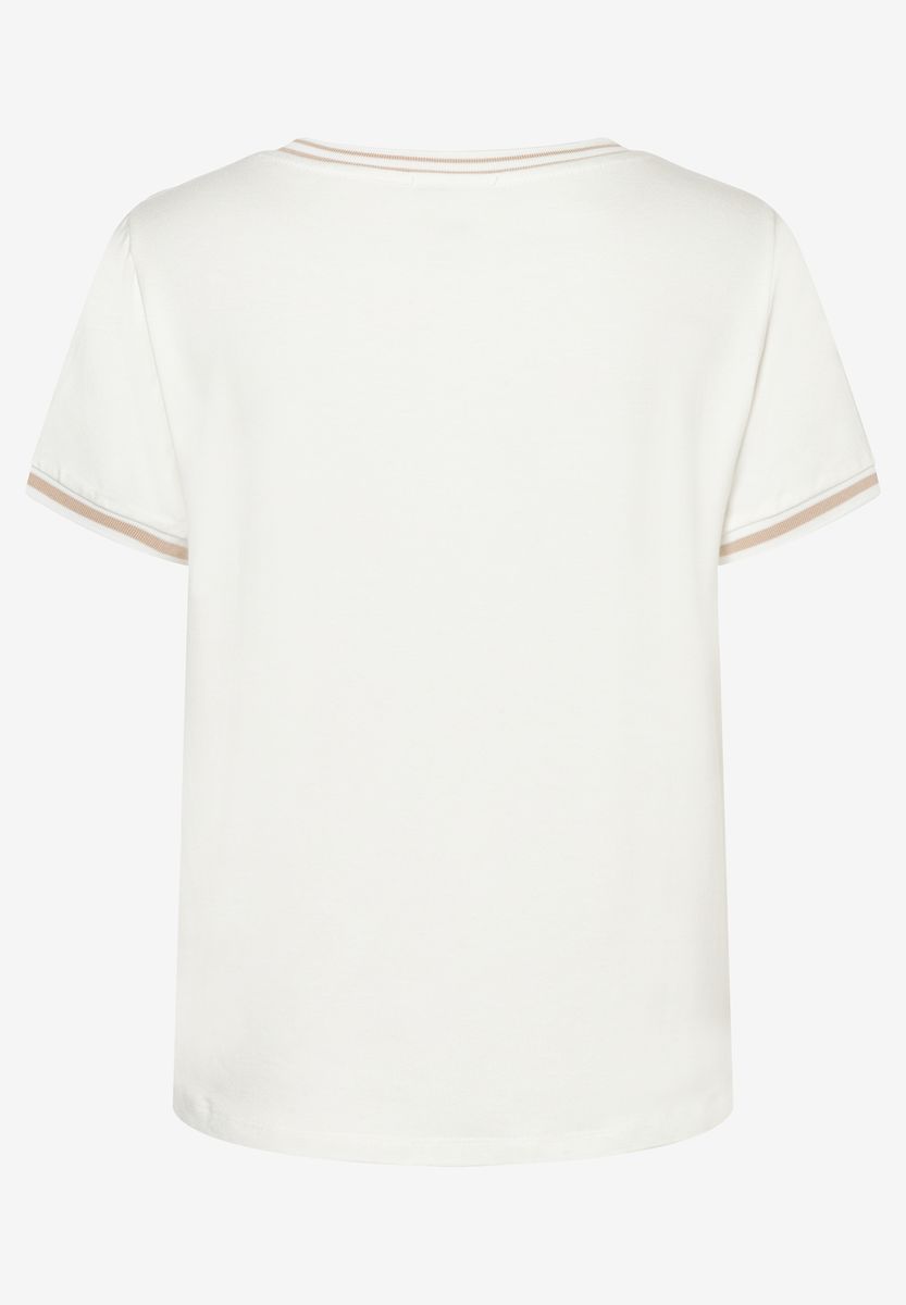 Lässiges Frottee-T-Shirt mit Streifenbesatz