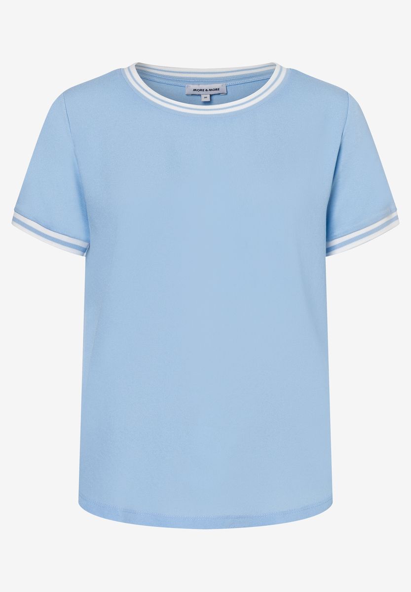 Lässiges Frottee-T-Shirt mit Streifenbesatz
