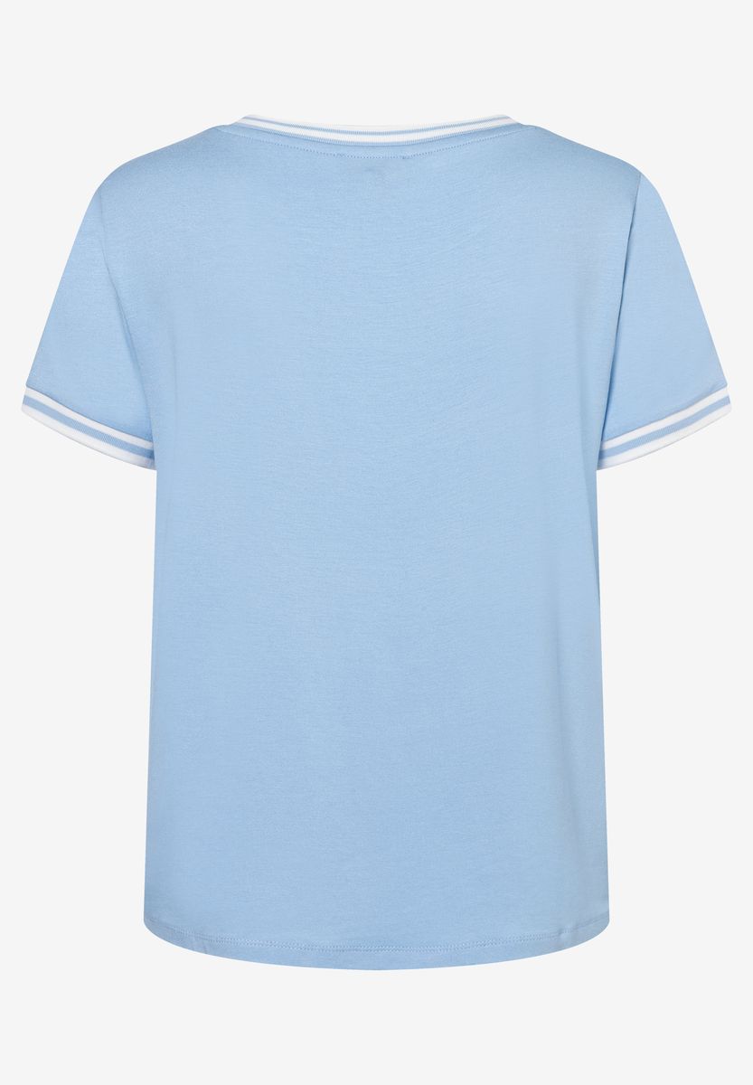 Lässiges Frottee-T-Shirt mit Streifenbesatz