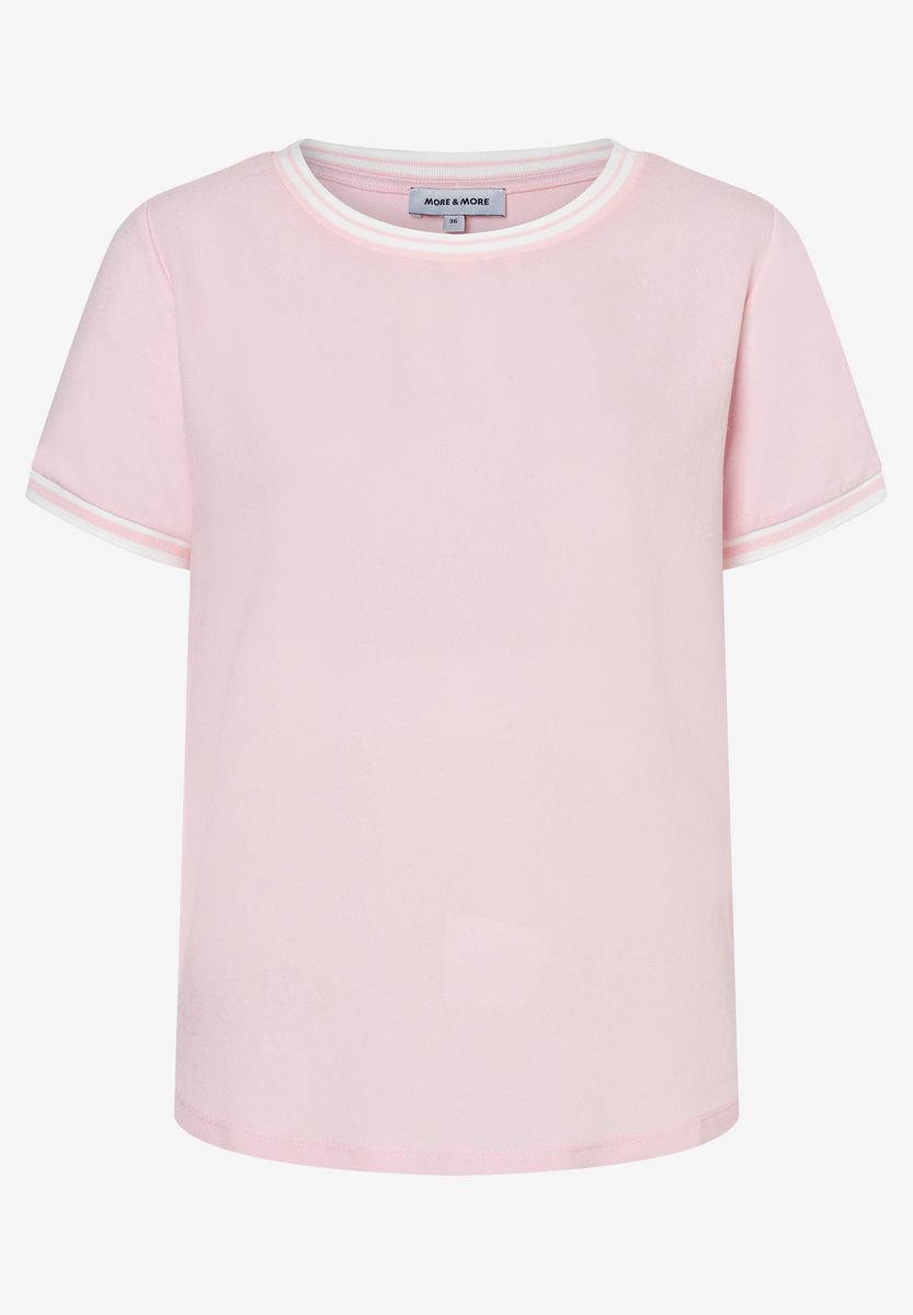 Lässiges Frottee-T-Shirt mit Streifenbesatz