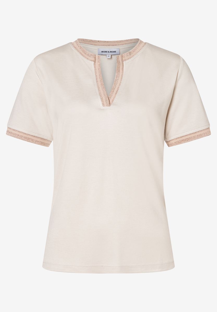 Lässiges Baumwoll-T-Shirt mit Zierborte