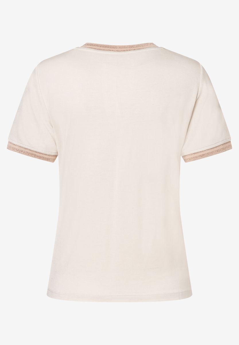 Lässiges Baumwoll-T-Shirt mit Zierborte
