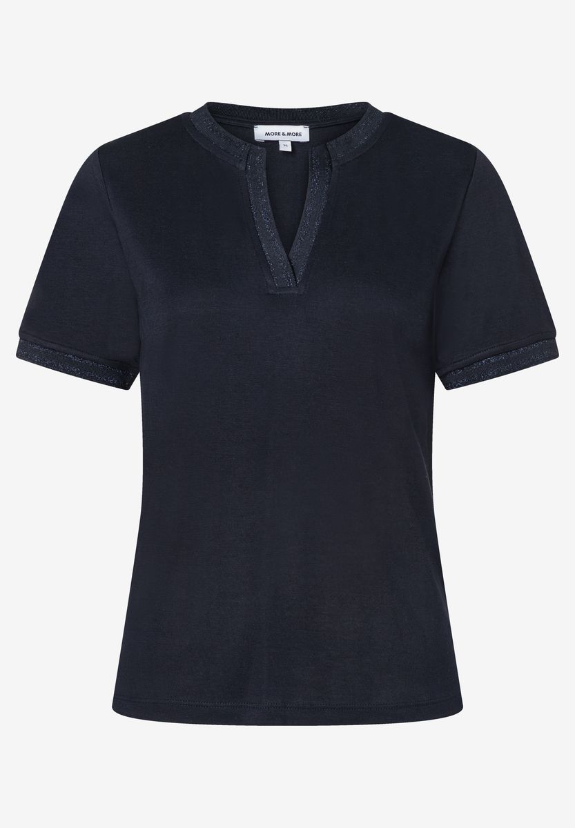 Lässiges Baumwoll-T-Shirt mit Zierborte