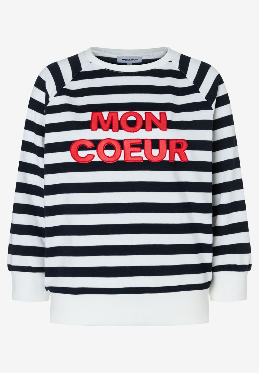 Gestreiftes 'Mon Coeur' Sweatshirt