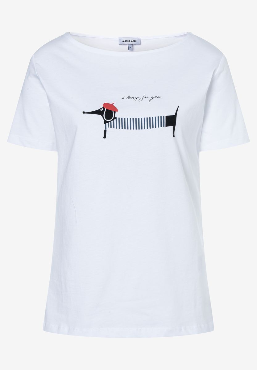 T-Shirt mit Dackel Grafik Print