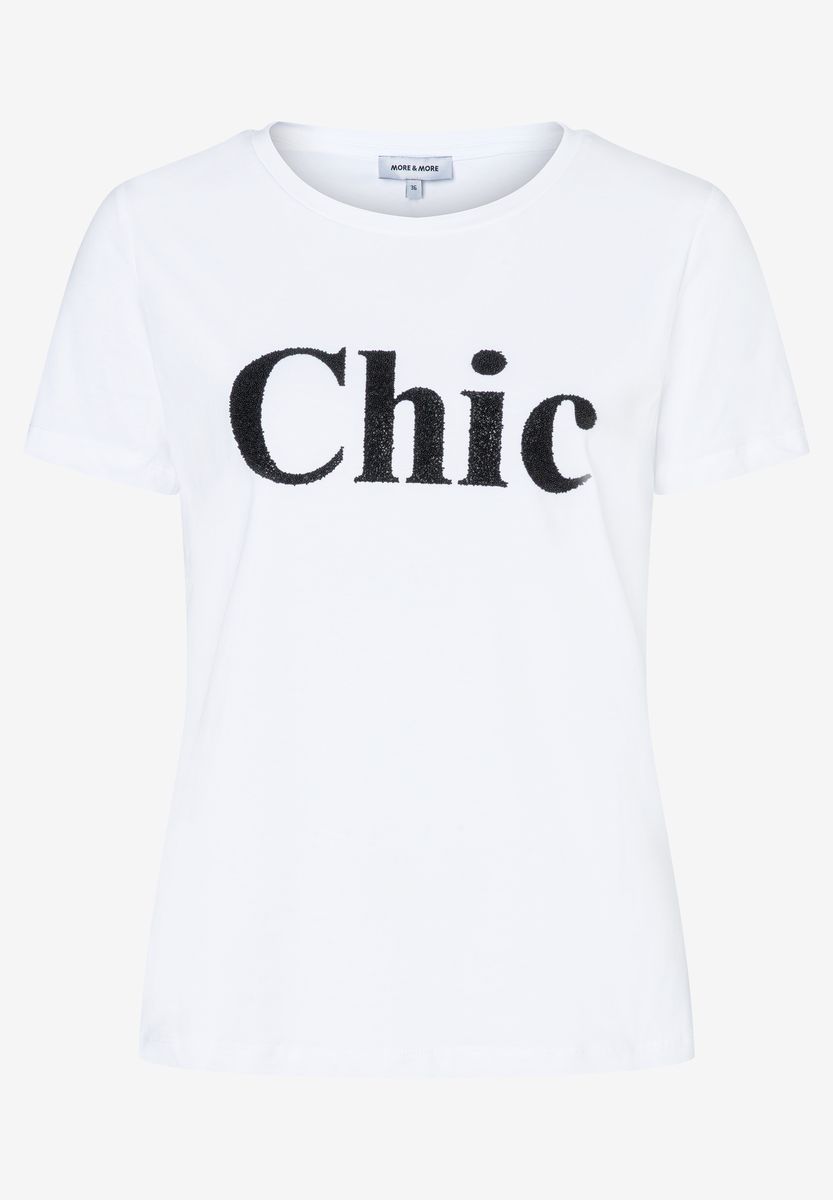 Klassisches T-Shirt mit Rundhalsausschnitt und Schriftzug