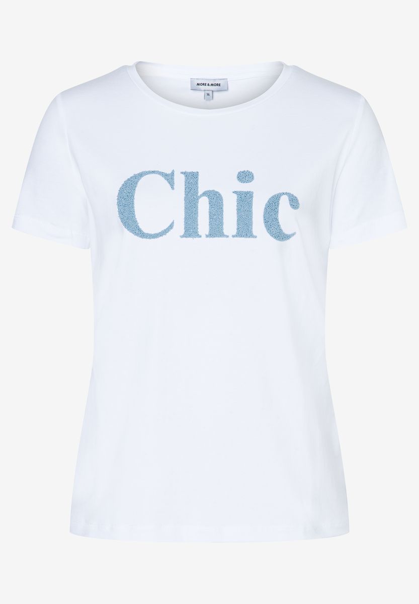 Klassisches T-Shirt mit Rundhalsausschnitt und Schriftzug