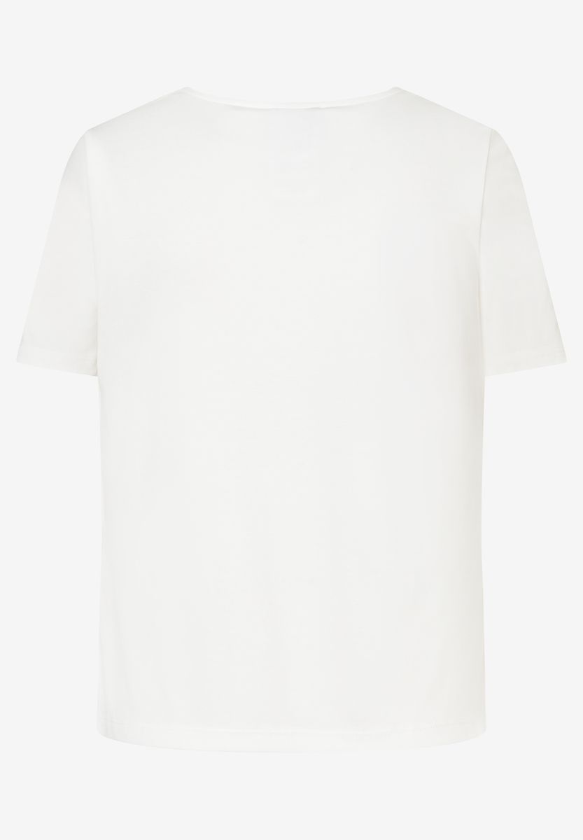 Shirt mit Wasserfallkragen und kurzen Ärmeln