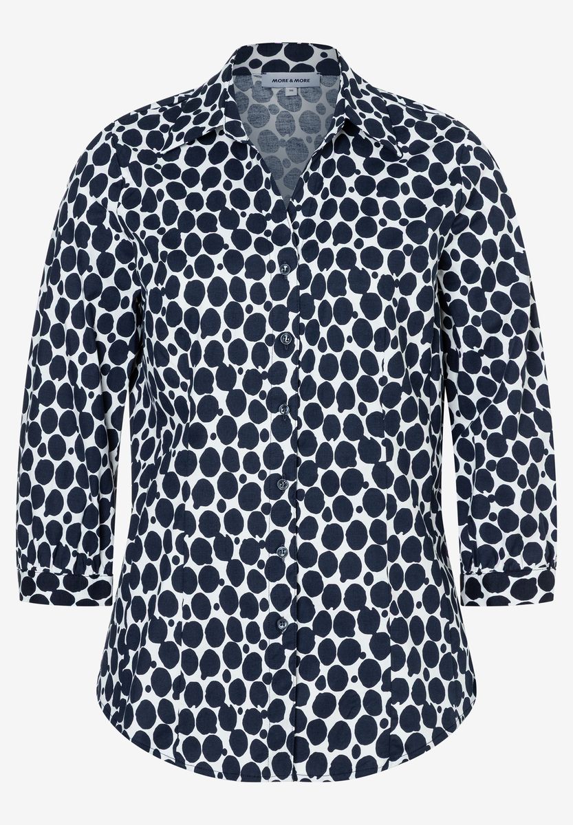 Gepunktete Bluse mit Knopfleiste