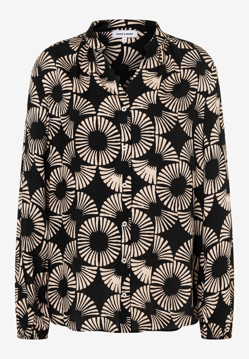 Viskosebluse mit Print und langen Ärmeln